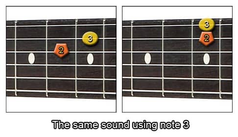 the same sound using note 3 - minor scale