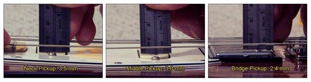 Pickups Height on an Electric Guitar HSS - thick string