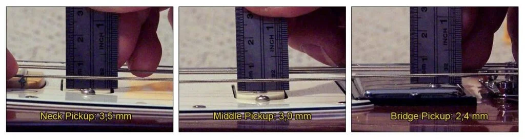 Pickups Height on an Electric Guitar HSS - thick string