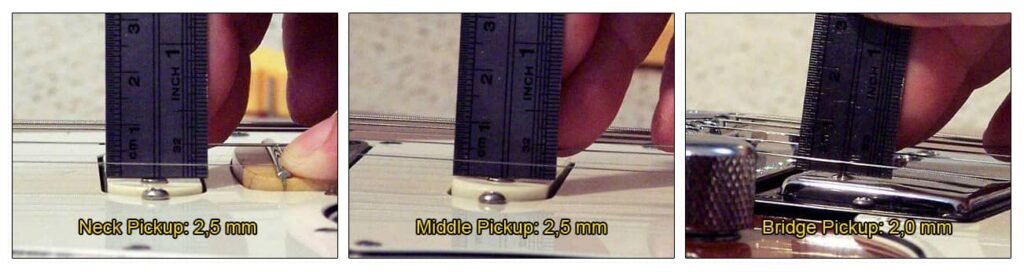 Pickups Height on an Electric Guitar HSS - thin string
