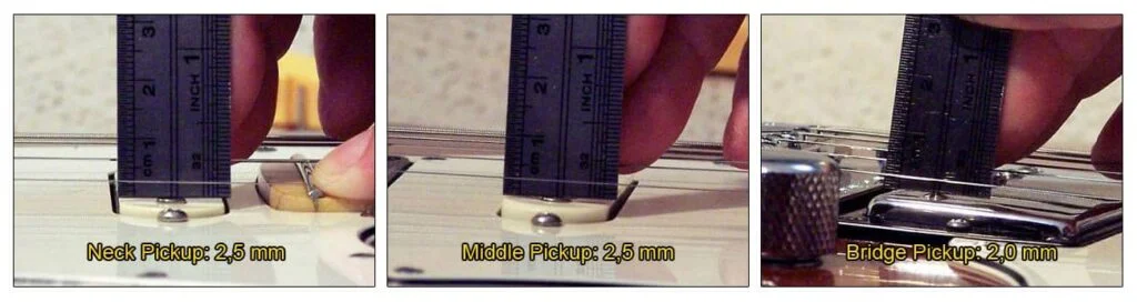 Pickups Height on an Electric Guitar HSS - thin string