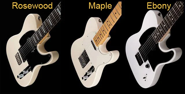 woods on the guitar neck