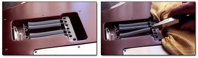 How to Remove and Install the Springs on a Tremolo Bridge Guitar