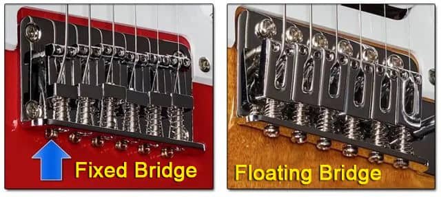 Fixed and floating bridge for guitar