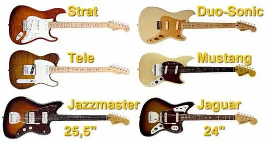 different fender guitar scales